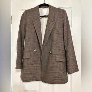 H&M Houndstooth/Plaid Oversized Blazer